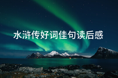 水浒传好词佳句读后感