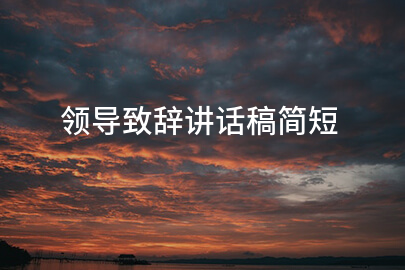 领导致辞讲话稿简短