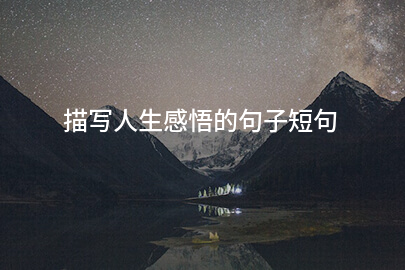 描写人生感悟的句子短句