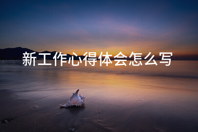 新工作心得体会怎么写