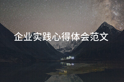 企业实践心得体会范文