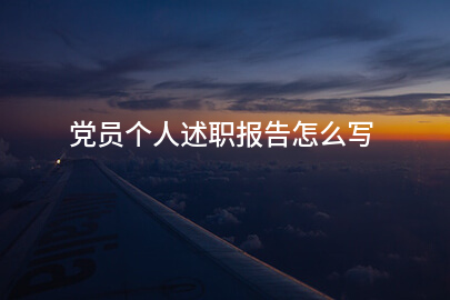 党员个人述职报告怎么写