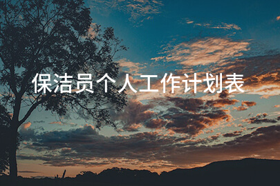 保洁员个人工作计划表