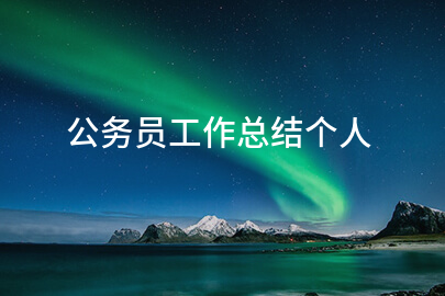 公务员工作总结个人