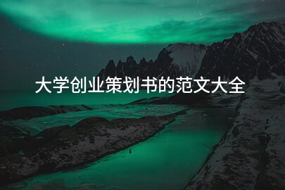 大学创业策划书的范文大全