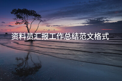 资料员汇报工作总结范文格式