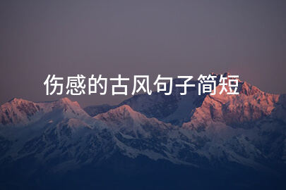 伤感的古风句子简短