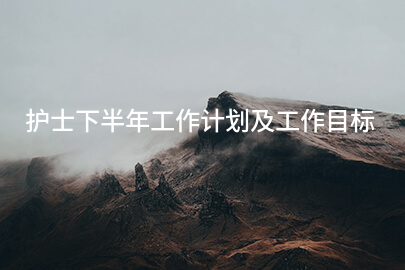 护士下半年工作计划及工作目标