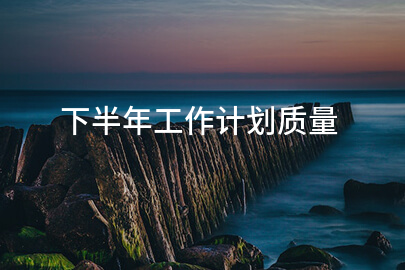 下半年工作计划质量