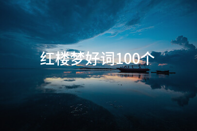 红楼梦好词100个