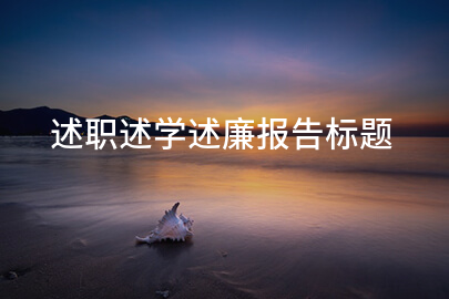 述职述学述廉报告标题