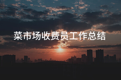 菜市场收费员工作总结