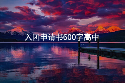 入团申请书600字高中