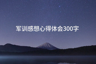 军训感想心得体会300字