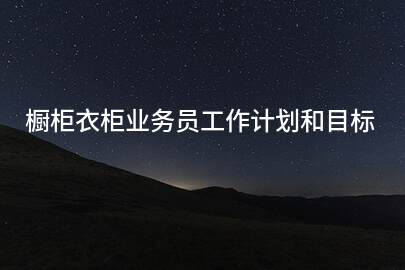 橱柜衣柜业务员工作计划和目标