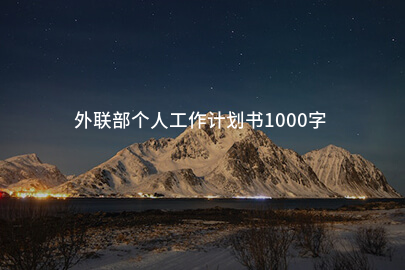 外联部个人工作计划书1000字