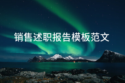 销售述职报告模板范文