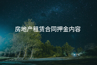 房地产租赁合同押金内容