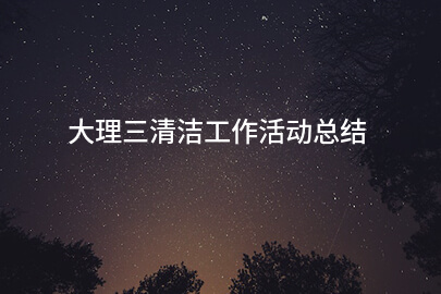 大理三清洁工作活动总结
