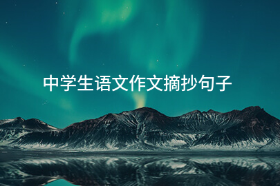 中学生语文作文摘抄句子