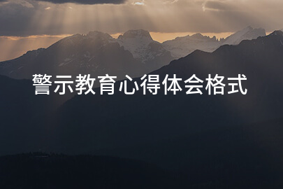 警示教育心得体会格式