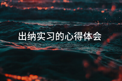 出纳实习的心得体会