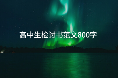 高中生检讨书范文800字