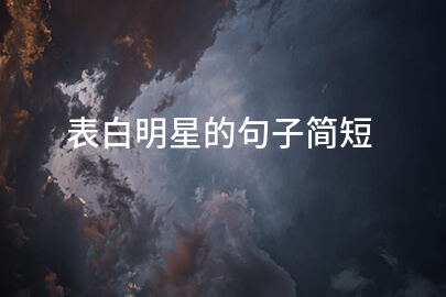 表白明星的句子简短