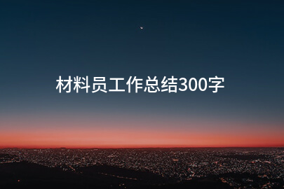 材料员工作总结300字