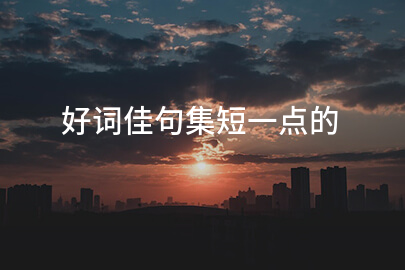 好词佳句集短一点的