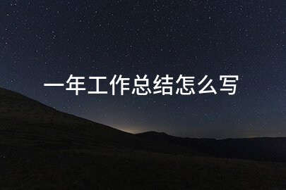 一年工作总结怎么写