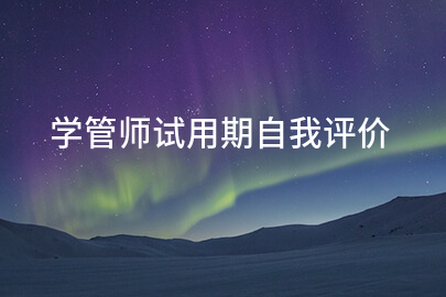 学管师试用期自我评价