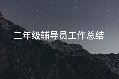 二年级辅导员工作总结