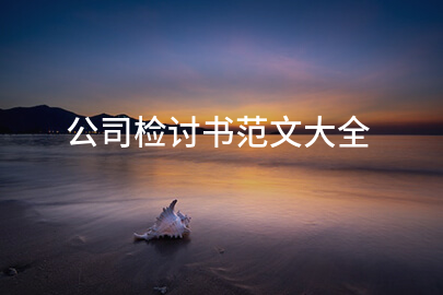 公司检讨书范文大全