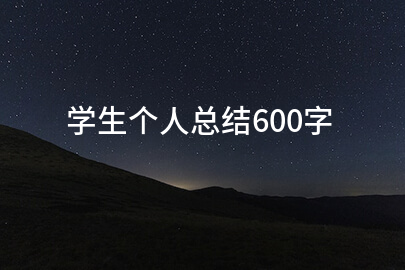 学生个人总结600字