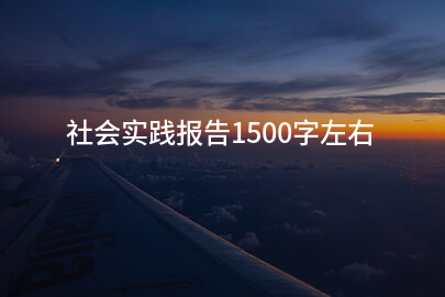 社会实践报告1500字左右