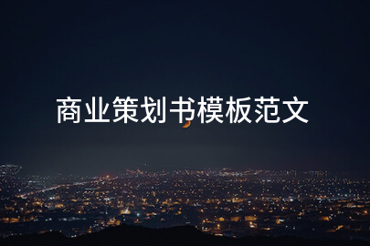 商业策划书模板范文
