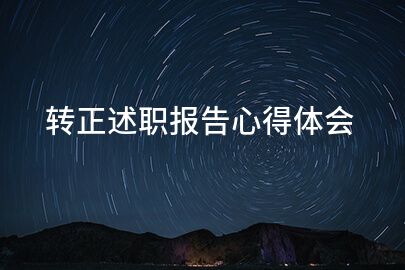 转正述职报告心得体会