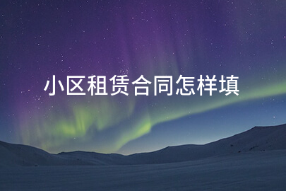 小区租赁合同怎样填