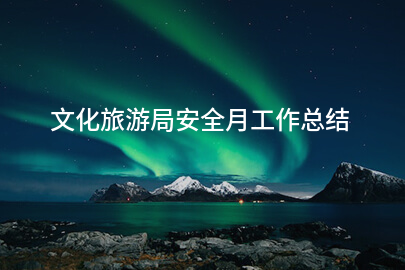 文化旅游局安全月工作总结