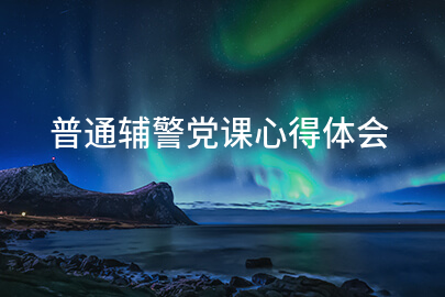 普通辅警党课心得体会