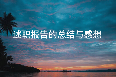 述职报告的总结与感想