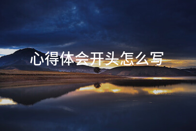 心得体会开头怎么写