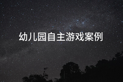 幼儿园自主游戏案例