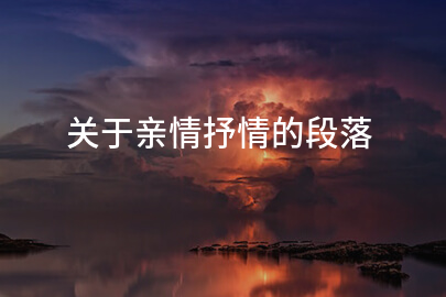 关于亲情抒情的段落