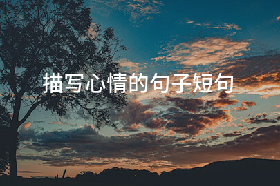 描写心情的句子短句
