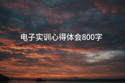 电子实训心得体会800字