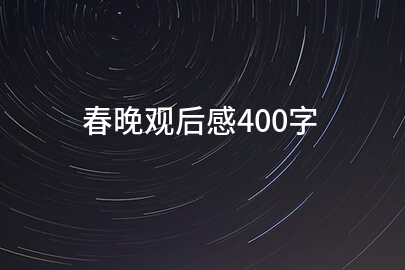 春晚观后感400字