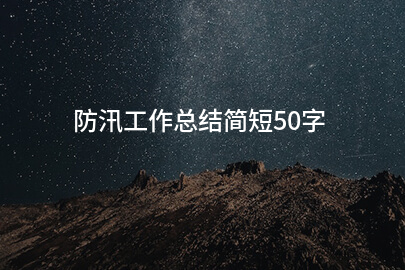 防汛工作总结简短50字