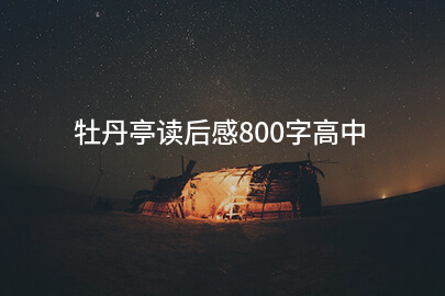 牡丹亭读后感800字高中